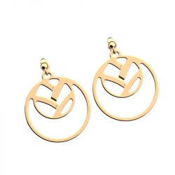 Boucles d'oreilles pendantes femme 16mm les georgettes tresse laiton doré - pendantes - edora - 1