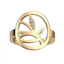 Bague femme 16mm les georgettes arbre de vie laiton doré - plus-de-bagues-femmes - edora - 0