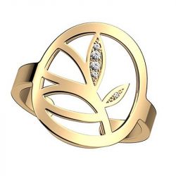 Bague femme 16mm les georgettes arbre de vie laiton doré - plus-de-bagues-femmes - edora - 1