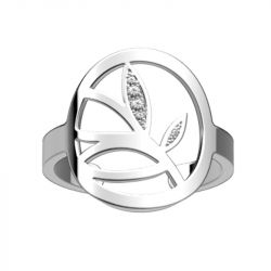 Bague femme 16mm les georgettes arbre de vie laiton argenté - plus-de-bagues-femmes - edora - 0