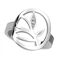 Bague femme 16mm les georgettes arbre de vie laiton argenté - plus-de-bagues-femmes - edora - 1