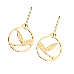 Boucles d'oreilles dormeuses femme 16mm les georgettes Épis de blÉ laiton doré - pendantes - edora - 1