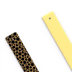 Cuir manchette 14mm les georgettes medina noir champagne - accessoires-les-georgettes - edora - 1