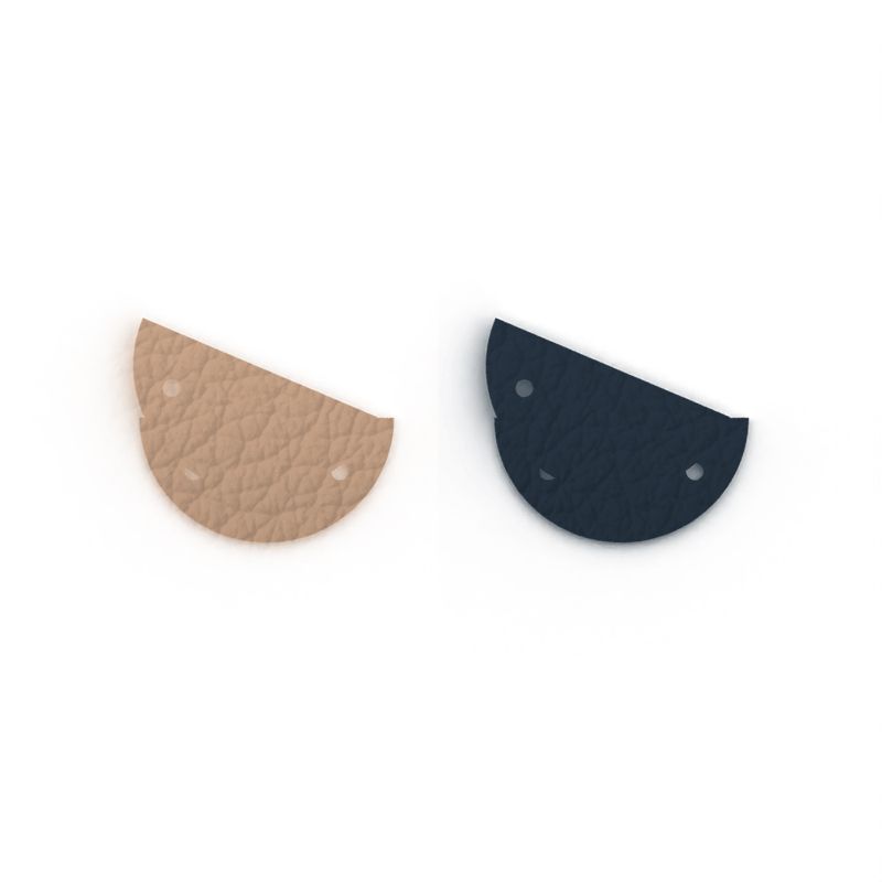 Cuir boucles d'oreilles 30mm les georgettes poudre ombre bleutée - accessoires-les-georgettes - edora