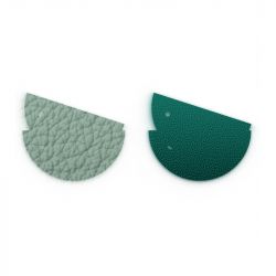 Cuir créoles 43mm les georgettes amande menthe givrée - accessoires-les-georgettes - edora - 0