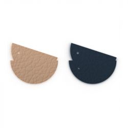 Cuir créoles 43mm les georgettes poudre ombre bleutée - accessoires-boucles-d-oreilles - edora - 0