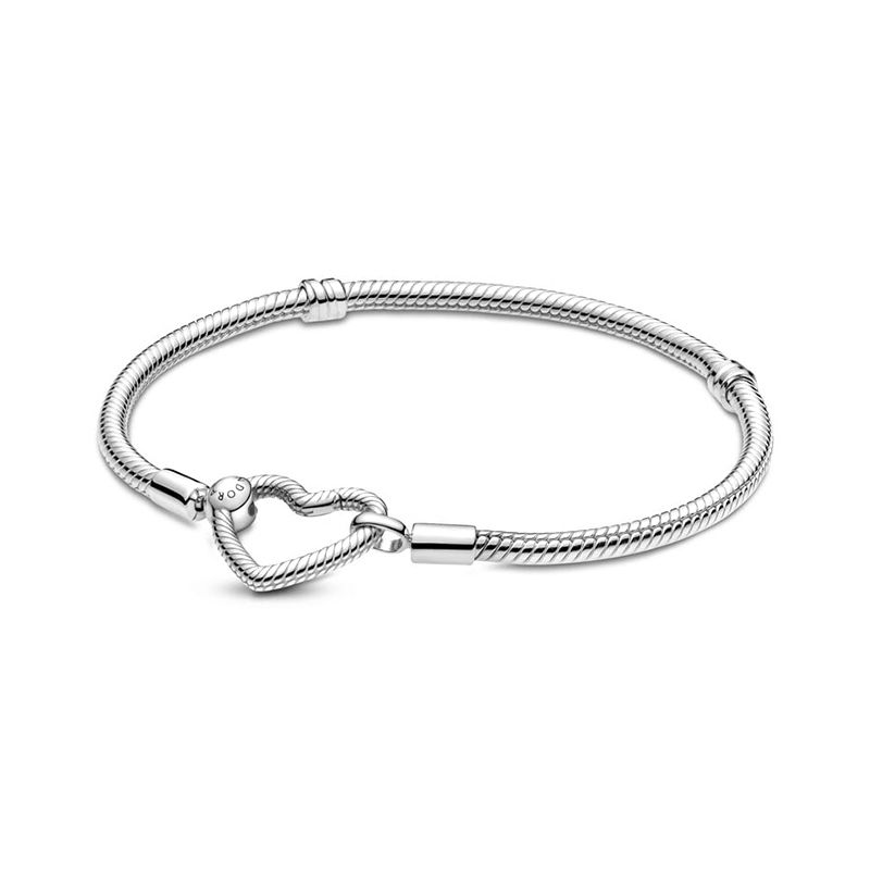 Bracelet femme pandora argent 925/1000 maille serpent fermoir cœur 599539c00-23 - bracelets-femme - edora