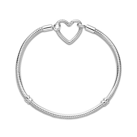 Bracelet femme pandora argent 925/1000 maille serpent fermoir cœur 599539c00-23 – bracelets femme