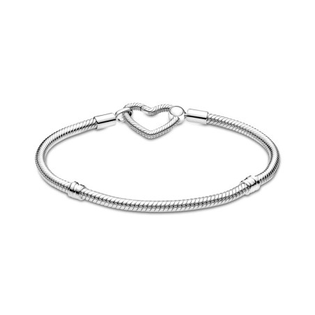 Bracelet femme pandora argent 925/1000 maille serpent fermoir cœur 599539c00-23 – bracelets femme