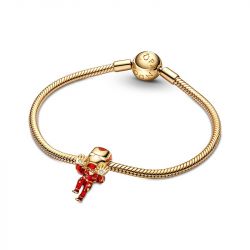 Charm femme pandora marvel the avengers iron man doré 14 carats - charms - edora - 5