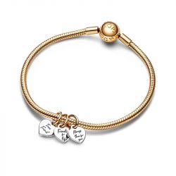 Charm femme pandora pendant triple sÉparable amitiÉ bimatiÈre doré 14 carats argent 925/1000 - charms - edora - 3