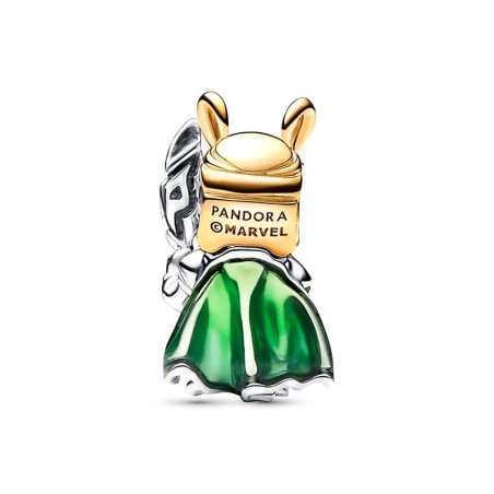 Charm femme marvel x pandora loki doré 14 carats argent 925/1000 – charms