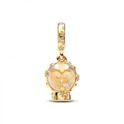 Charm femme pandora pendant boule de neige cŒur et flocon doré 14 carats - charms - edora - 2