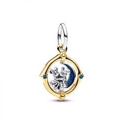 Charm femme disney x pandora mickey et minnie lune pivotante bimatiÈre doré 14 carats argent 925/1000 - charms - edora - 0