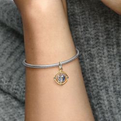 Charm femme disney x pandora mickey et minnie lune pivotante bimatiÈre doré 14 carats argent 925/1000 - charms - edora - 1