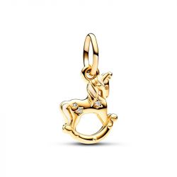 Charm femme pandora pendant licorne À bascule doré 14 carats - charms - edora - 0