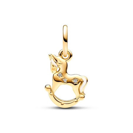 Charm femme pandora pendant licorne à bascule doré 14 carats – charms