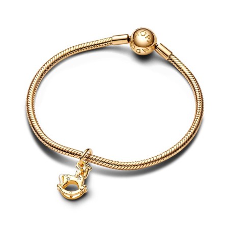 Charm femme pandora pendant licorne à bascule doré 14 carats – charms