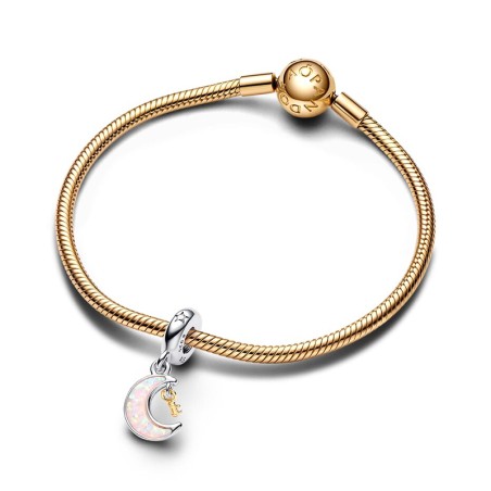 Charm femme pandora pendant clé et lune bimatière argent 925/1000 – charms