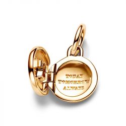 Médaillon femme pandora amour ouvrable et gravable doré 14 carats - charms - edora - 5
