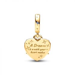 Charm femme disney x pandora pendant double carrosse de cendrillon et cŒur doré 14 carats - charms - edora - 2