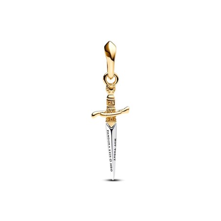 Charm femme game of thrones x pandora aiguille doré 14 carats argent 925/1000 – charms
