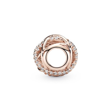 Charm femme pandora scintillant &amp; lignes polies doré rose 14 carats – charms