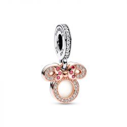 Charm femme pandora disney pendant double silhouette de minnie doré rose 14 carats argent 925/1000 - charms - edora - 0