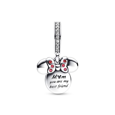 Charm femme pandora disney pendant double silhouette de minnie doré rose 14 carats argent 925/1000 – charms