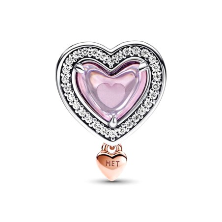 Charm femme pandora maman &amp; cœur ajouré doré rose 14 carats argent 925/1000 – charms