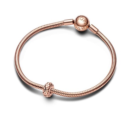 Charm femme clip pandora clouté fin doré rose 14 carats – clips