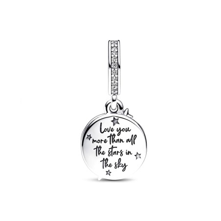 Charm femme pandora pendant double étoiles filantes bimatière argent 925/1000 – charms