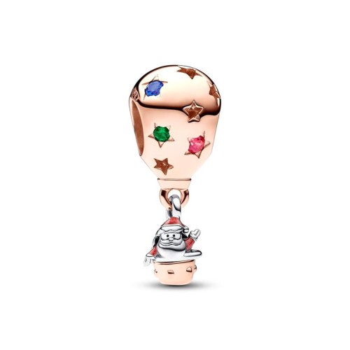 Charm Femme PANDORA PÈRE NOËL EN MONTGOLFIÈRE Doré Rose 14 Carats et Argent 925/1000