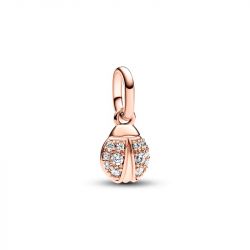 Mini dangle femme pandora me coccinelle porte-bonheur doré rose 14 carats - charms - edora - 0
