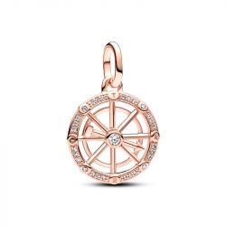 Médaillon femme pandora me roue de la fortune doré rose 14 carats - charms - edora - 0