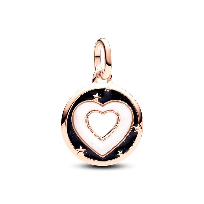 Médaillon femme pandora me cŒurs doré rose 14 carats - charms - edora