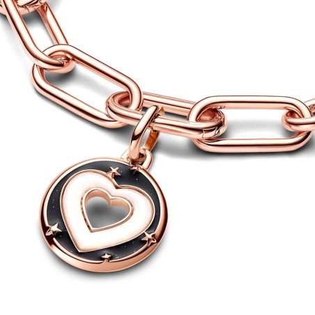 Médaillon femme pandora me cœurs doré rose 14 carats – charms
