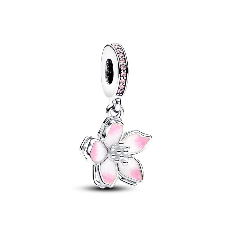 Charm femme pandora pendant fleur de cerisier argent 925/1000 - charms - edora