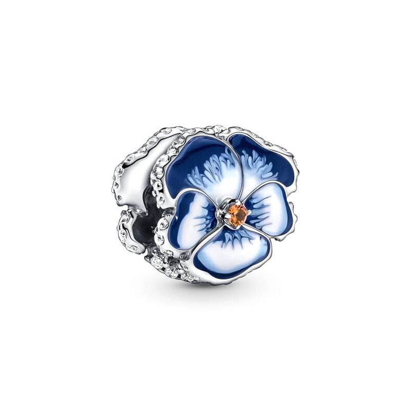Charm femme pandora pensÉe bleu argent 925/1000 - charms - edora