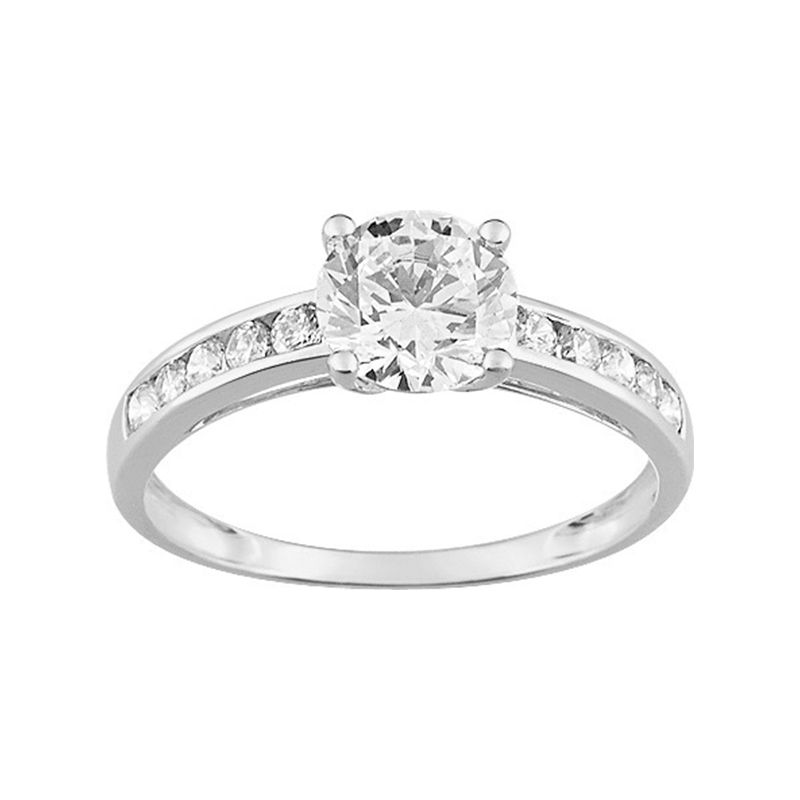 Bague solitaire accompagné femme edora or 375/1000 blanc - solitaires - edora