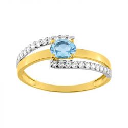 Bague femme edora or 375/1000 bicolore topaze - plus-de-bagues-femmes - edora - 0
