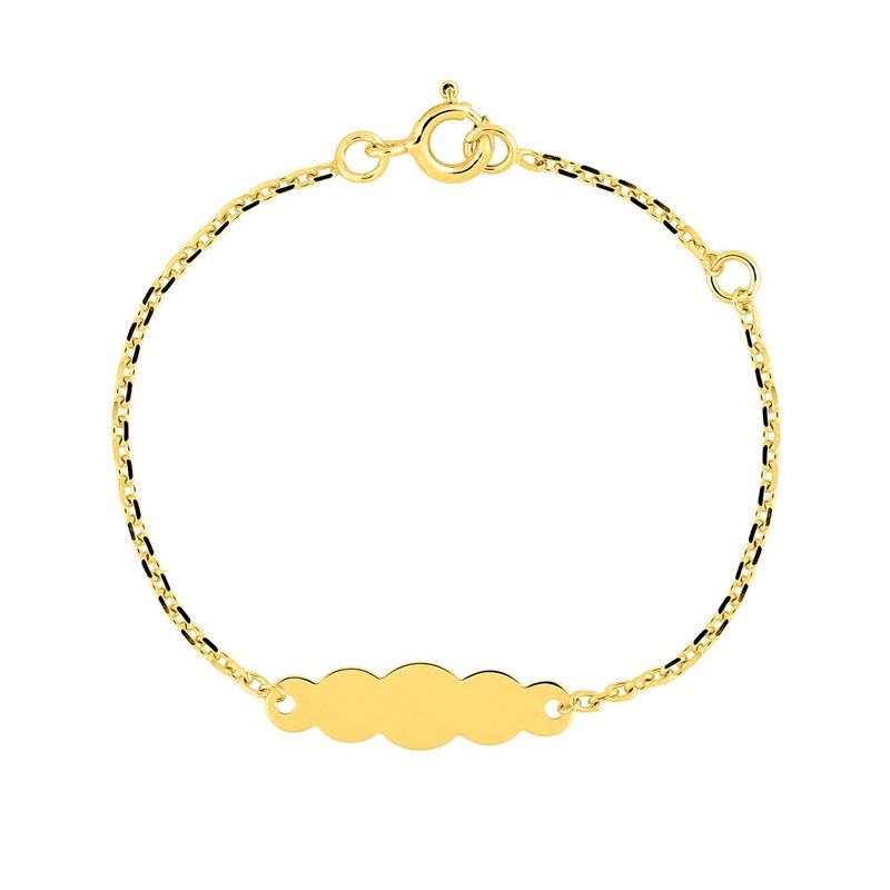 Bracelet bébé gourmette edora nuage or 375/1000 jaune maille forçat edo9kf50bbn-14 - gourmettes - edora