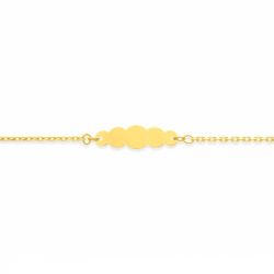 Bracelet bébé gourmette edora nuage or 375/1000 jaune maille forçat edo9kf50bbn-14 - gourmettes - edora - 1