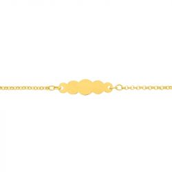 Bracelet bébé gourmette nuage edora or 375/1000 jaune edo9kc21bbn-14 - gourmettes - edora - 1