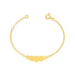 Bracelet bébé gourmette nuage edora or 375/1000 jaune edo9kc21bbn-14 - gourmettes - edora - 0
