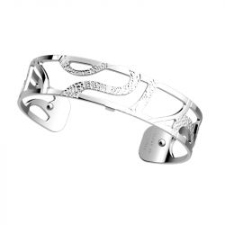 Manchette femme 14mm m les georgettes reptile laiton argenté - manchettes - edora - 1