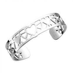 Manchette femme 14mm m les georgettes coeur laiton argenté - fete-des-meres - edora - 1