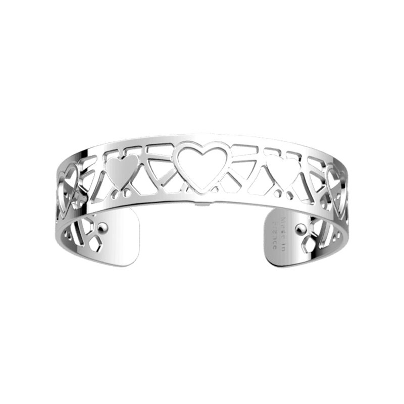 Manchette femme 14mm m les georgettes coeur laiton argenté - fete-des-meres - edora