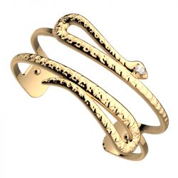 Manchette femme 14mm m les georgettes serpent laiton doré - manchettes - edora - 1