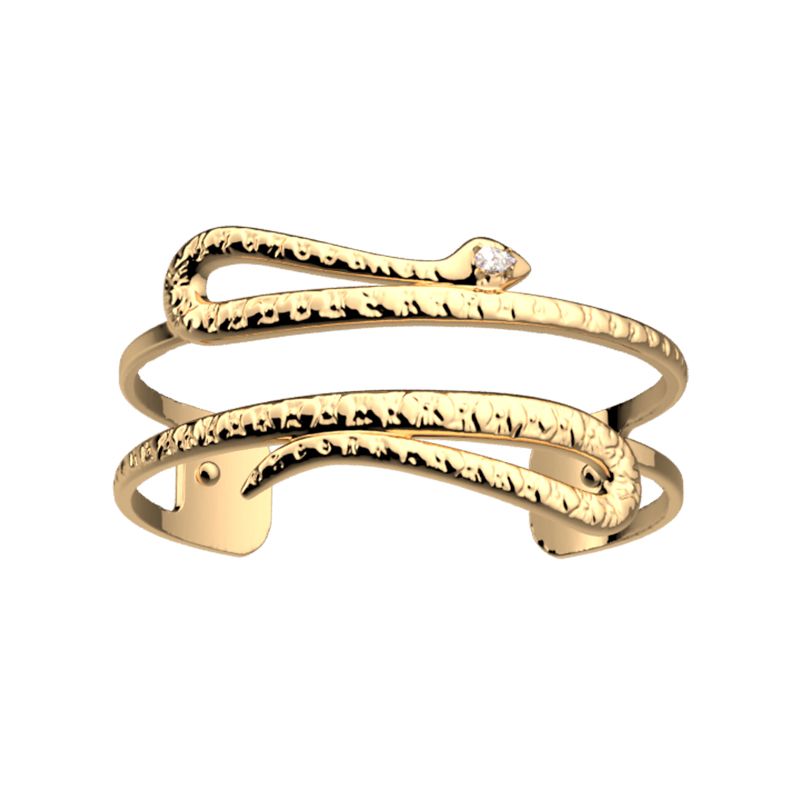 Manchette femme 14mm m les georgettes serpent laiton doré - manchettes - edora
